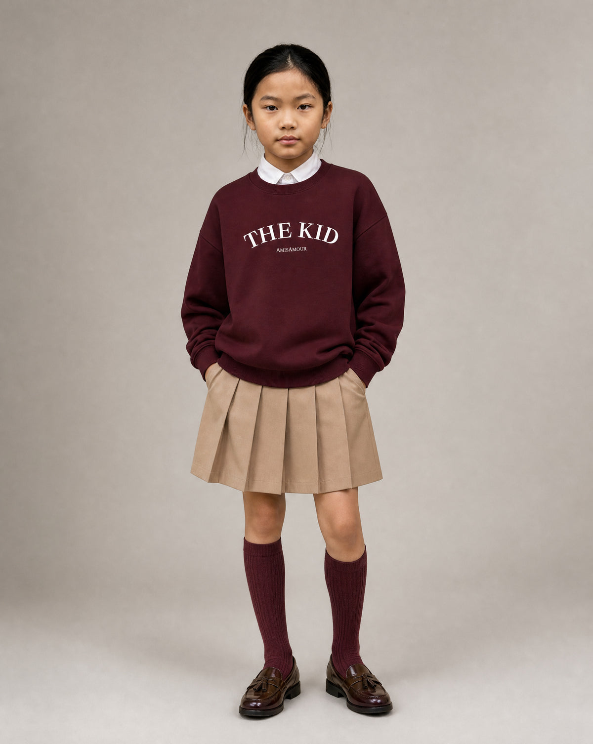 THE KID Sweatshirt - Merlot Red